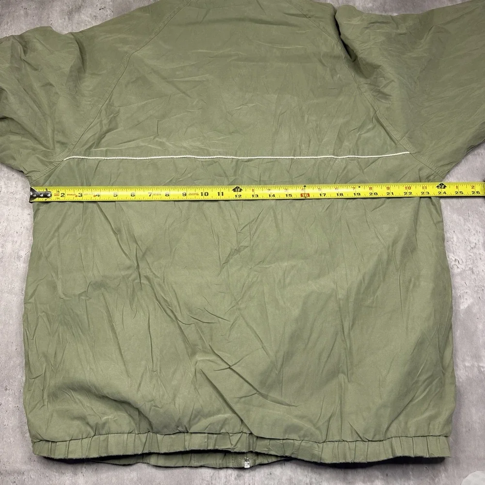 Vintage IZOD Full Zip Sage Green Windbreaker Mens Jacket Large Mesh Lined Solid
